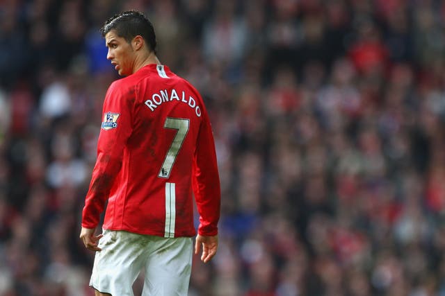 Cristiano Ronaldo, jugando para el Manchester United en 2009