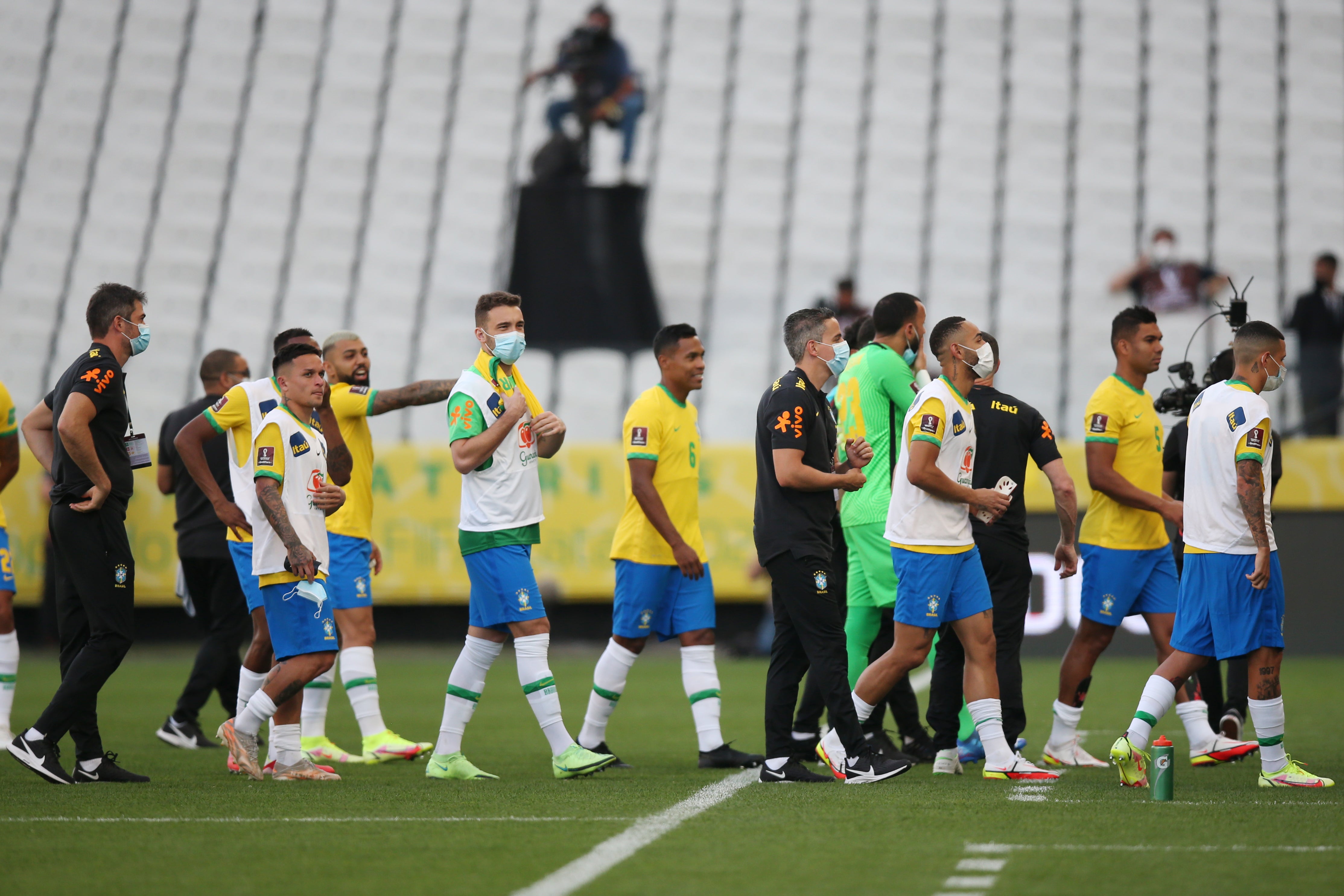 Brazil’s match against Argentina was halted by officials after a row over quarantine rules