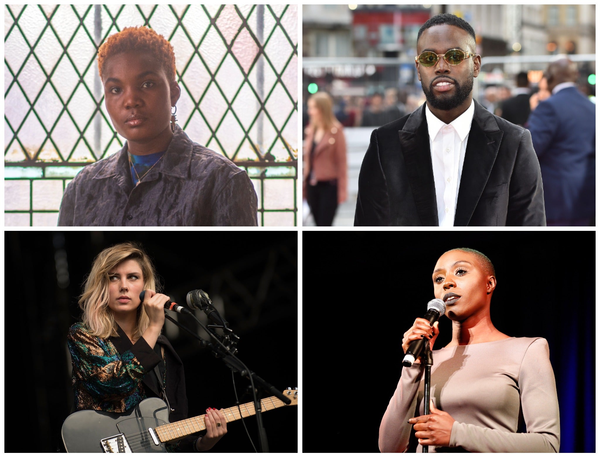 Top left clockwise: Mercury Prize-shortlisted artists Arlo Parks, Ghetts, Laura Mvula and Ellie Rowsell of Wolf Alice