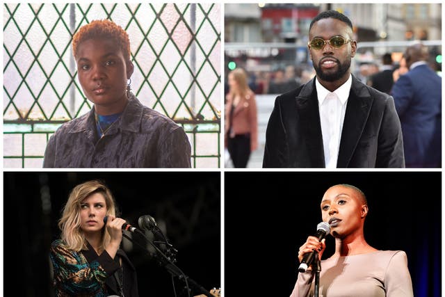 <p>Top left clockwise: Mercury Prize-shortlisted artists Arlo Parks, Ghetts, Laura Mvula and Ellie Rowsell of Wolf Alice</p>