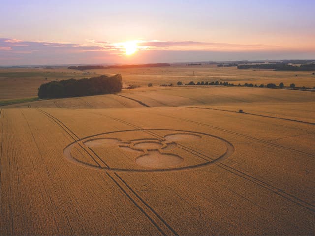 <p>A crop circle near Stonehenge, Wiltshire</p>