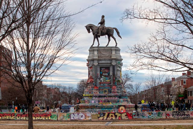 <p>The largest Confederate statue in the US is due to come down later this week </p>