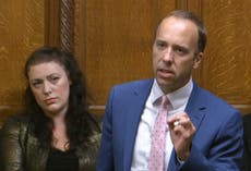 Matt Hancock laughed at upon return to parliament as he talks of ‘dignity’