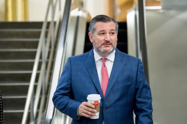 <p>U.S. Sen. Ted Cruz (R-TX) leaves the Capitol on August 9, 2021 in Washington, DC. </p>