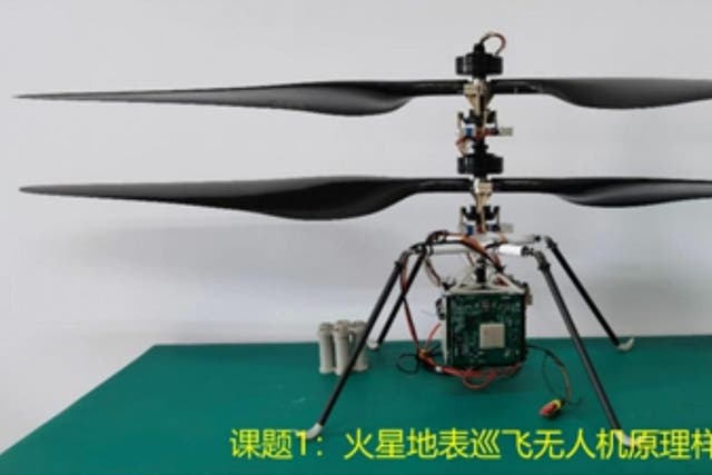 <p>Image of Mars surface cruise drone prototype shared by China’s NSSC</p>