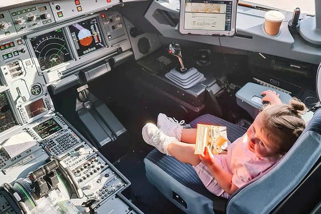 <p>Toddler Lottie Salmon onboard the easyJet flight</p>