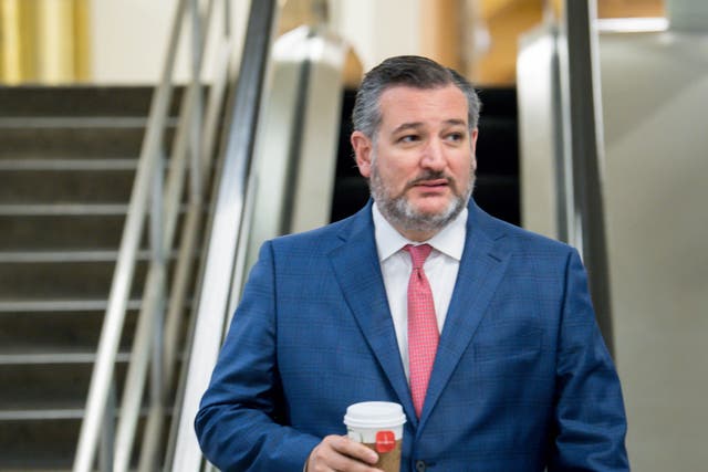 <p>U.S. Sen. Ted Cruz (R-TX) leaves the Capitol on August 9, 2021 in Washington, DC. The Senate is considering the Infrastructure and Jobs Act and is expected to vote on the legislation tomorrow. </p>