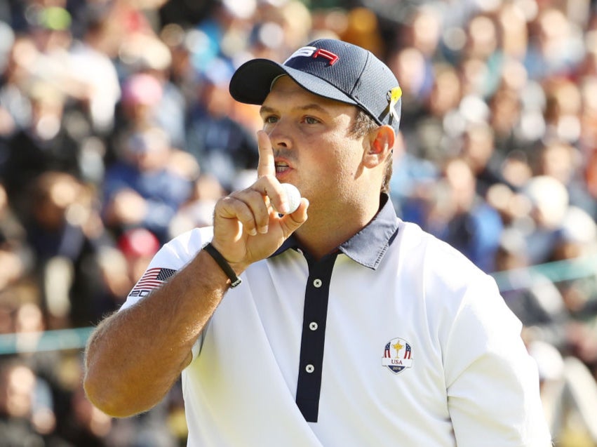 Patrick Reed in action at the 2018 Ryder Cup