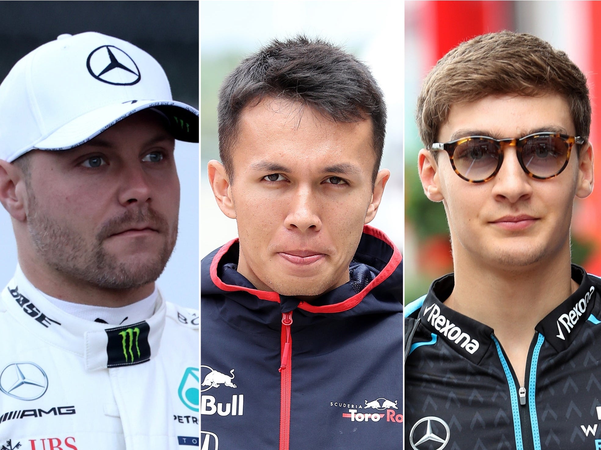 Valtteri Bottas (left), Alex Albon and George Russell has all signed deals with different teams for 2022 (Martin Rickett/David Davies/PA)
