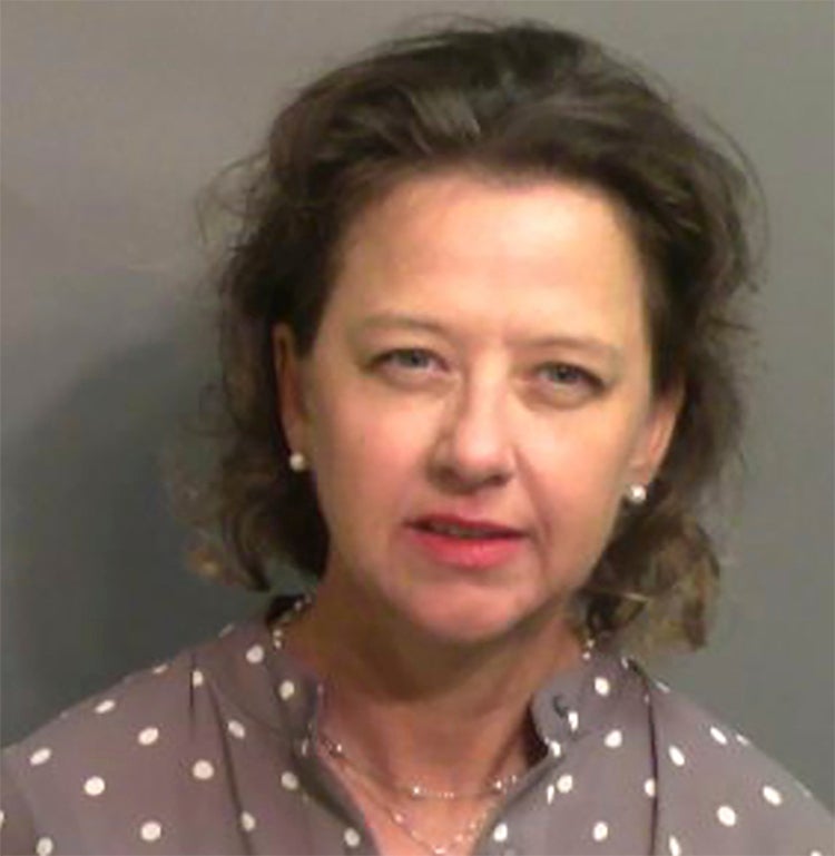Jackie Johnson in a mugshot after being arrested and charged over her handling of the investigation into Ahmaud Arbery’s death