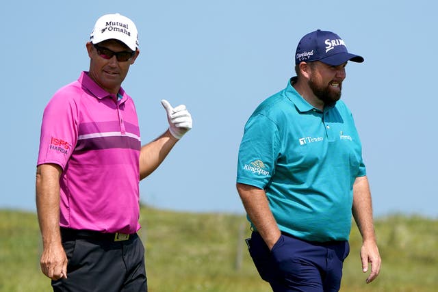 Shane Lowry (right) could leave friend and Ryder Cup captain Padraig Harrington with a tough decision on Sunday (Gareth Fuller/PA)