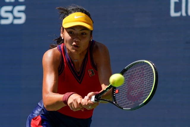 Emma Raducanu is into the last four at the US Open (Elise Amendola/AP)