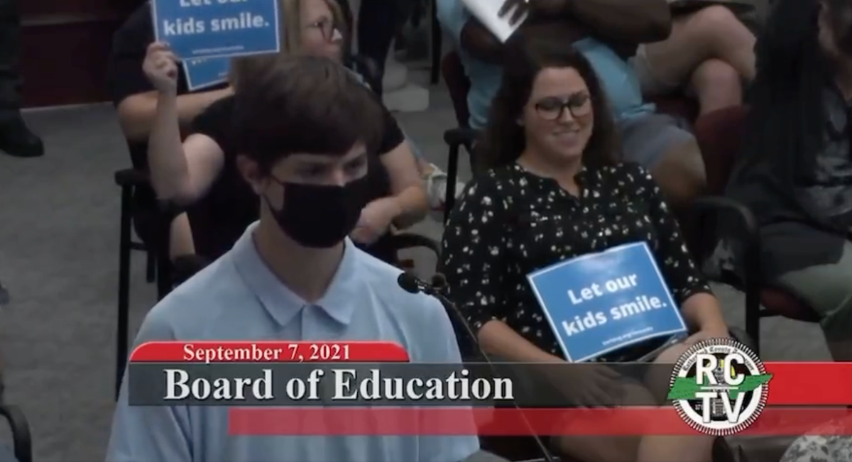 Pro-mask student mocked at school board meeting after describing how his grandmother died of Covid Pro-mask student mocked at school board meeting after describing how his grandmother died of Covid