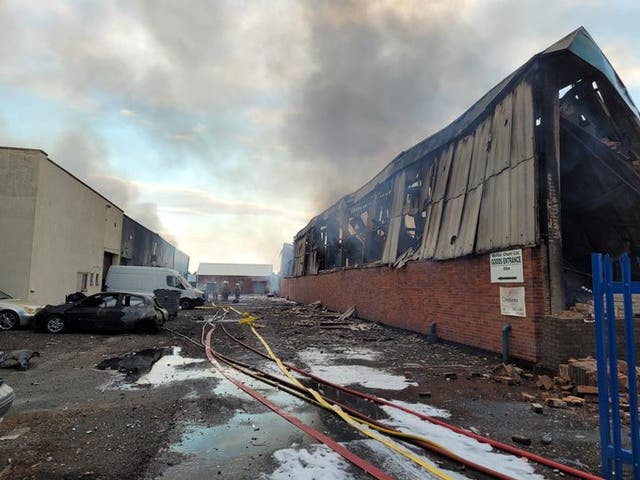 <p>Visuals of the fire were shared by Hereford and Worcester Chief Fire Officer showed the damage in multiple fire units at Park Street</p>