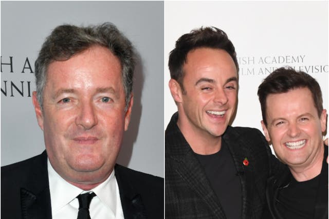 <p>Piers Morgan and Ant and Dec</p>