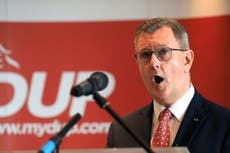 DUP threatens to collapse Stormont power-sharing ‘within weeks’ if Brexit checks not axed