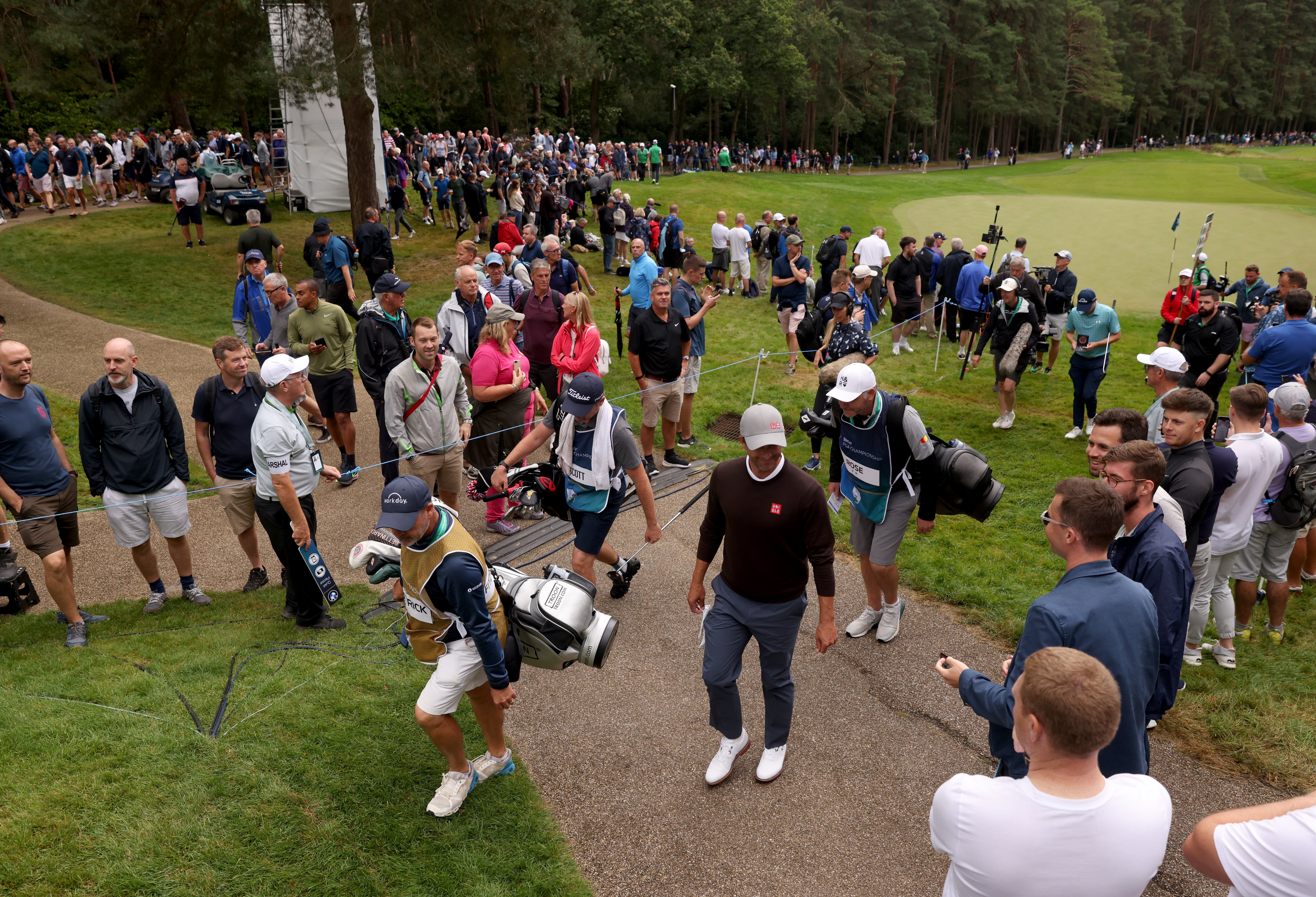 Adam Scott makes his way to the 14th during day one of the BMW PGA Championship at Wentworth (Steven Paston/PA)