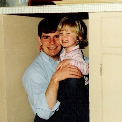Jennifer Barnhill and her father in her childhood years