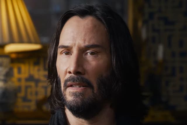 <p>Keanu Reeves in the first trailer for ‘The Matrix Resurrections'</p>
