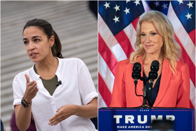 <p>Alexandria Ocasio-Cortez blasted Kellyanne Conway after she refused to resign from an Air Force board</p>