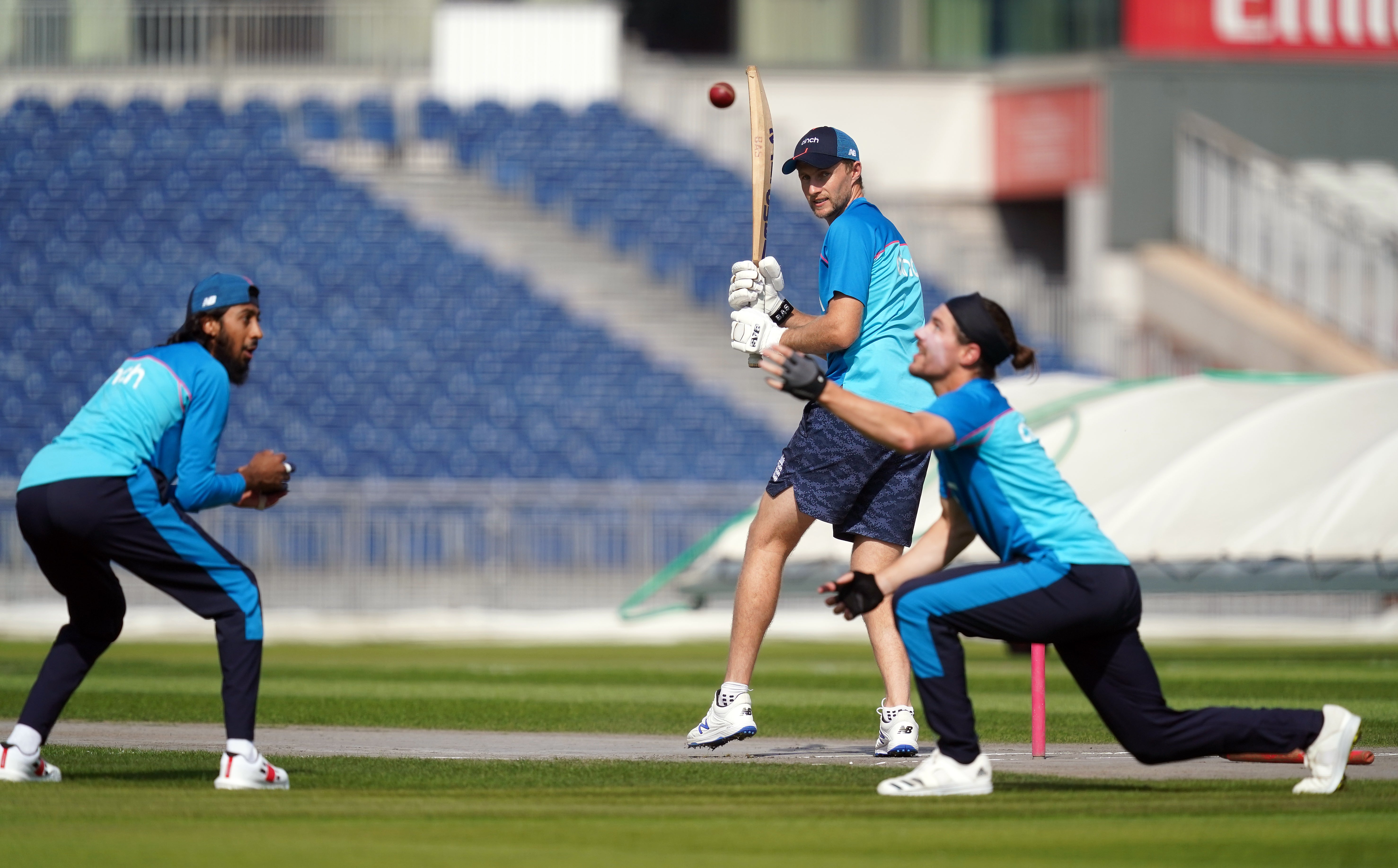 England completed their final training session at Old Trafford, but India were nowhere to be seen (Martin Rickett/PA)