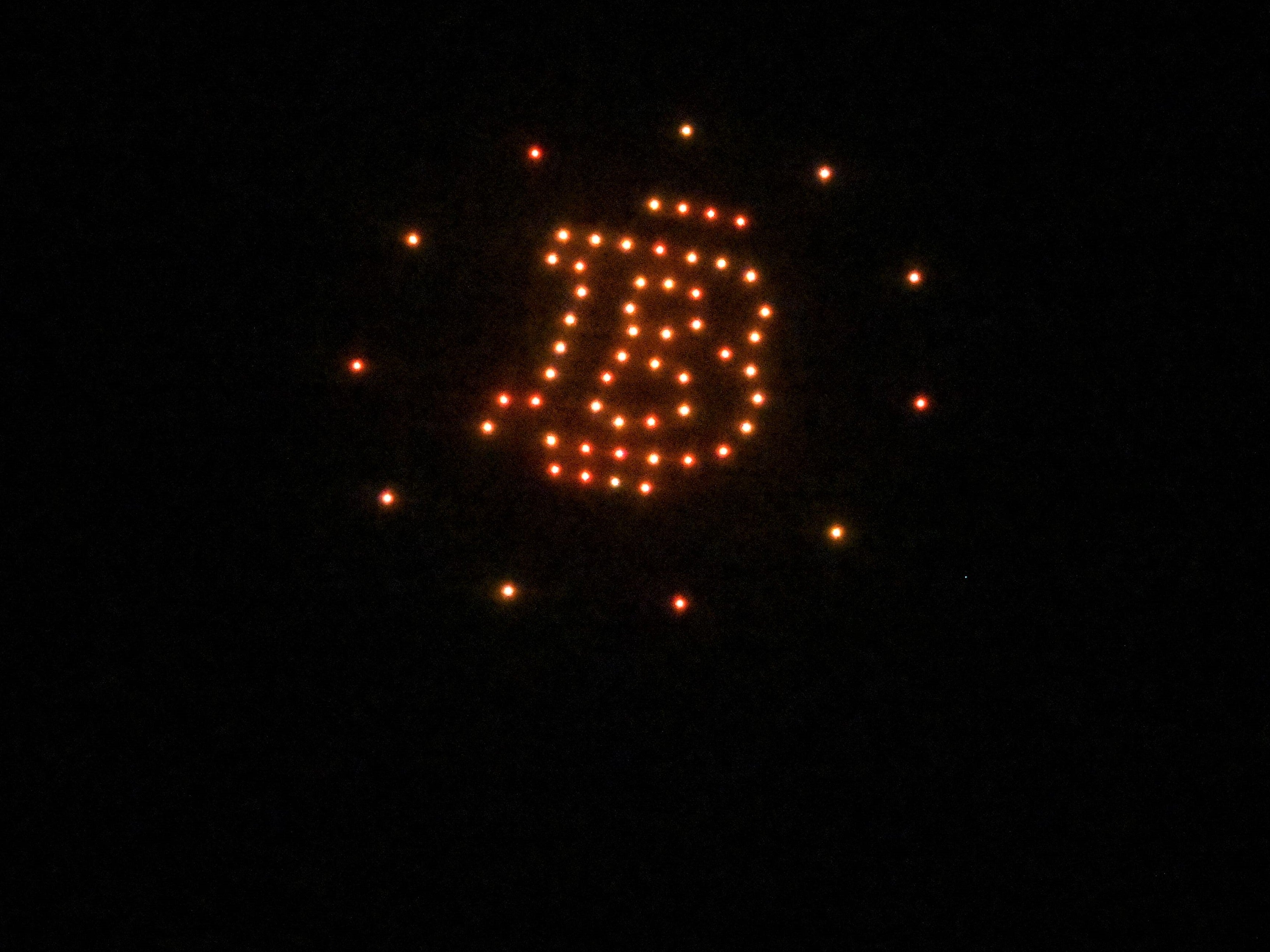 Illuminated drones form figures inspired by the bitcoin logo at a reception hosted by American cryptocurrency developer and billionaire Brock Pierce on the first day of bitcoin’s implementation as a currency in El Salvador, in El Sunzal Beach on 7 September, 2021