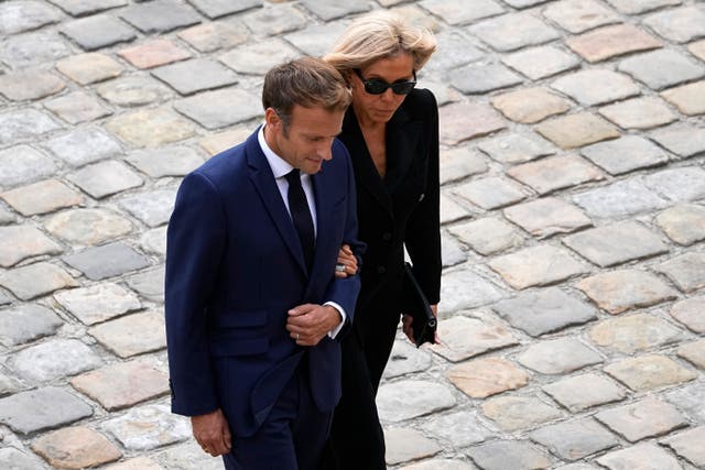 <p>File photo: Emmanuel Macron and Brigitte Macron</p>