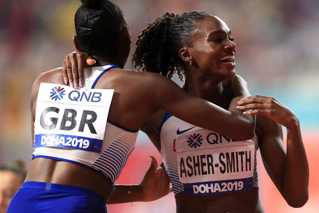British sprinters Dina Asher-Smith, right, and Daryll Neita each ran sub-11 seconds in Zurich (Mike Egerton/PA)