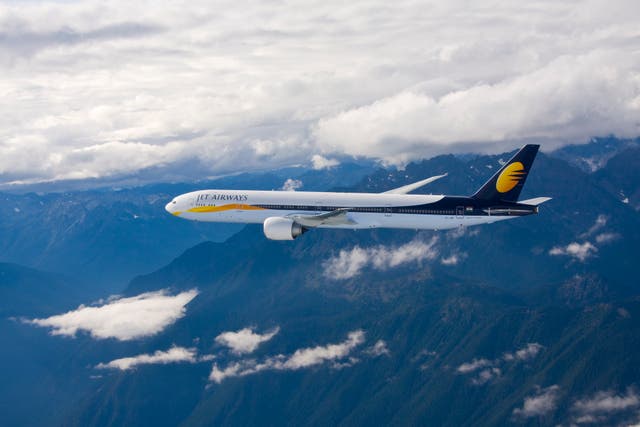 <p>Going nowhere: Jet Airways Boeing 777</p>