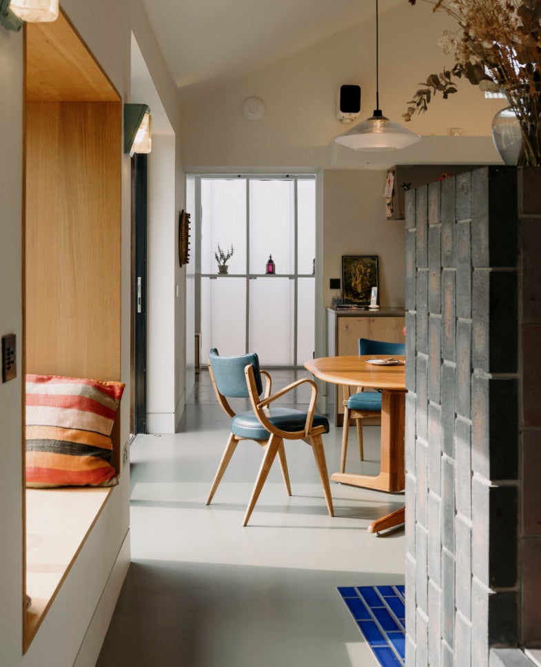 The open living space flooded with light
