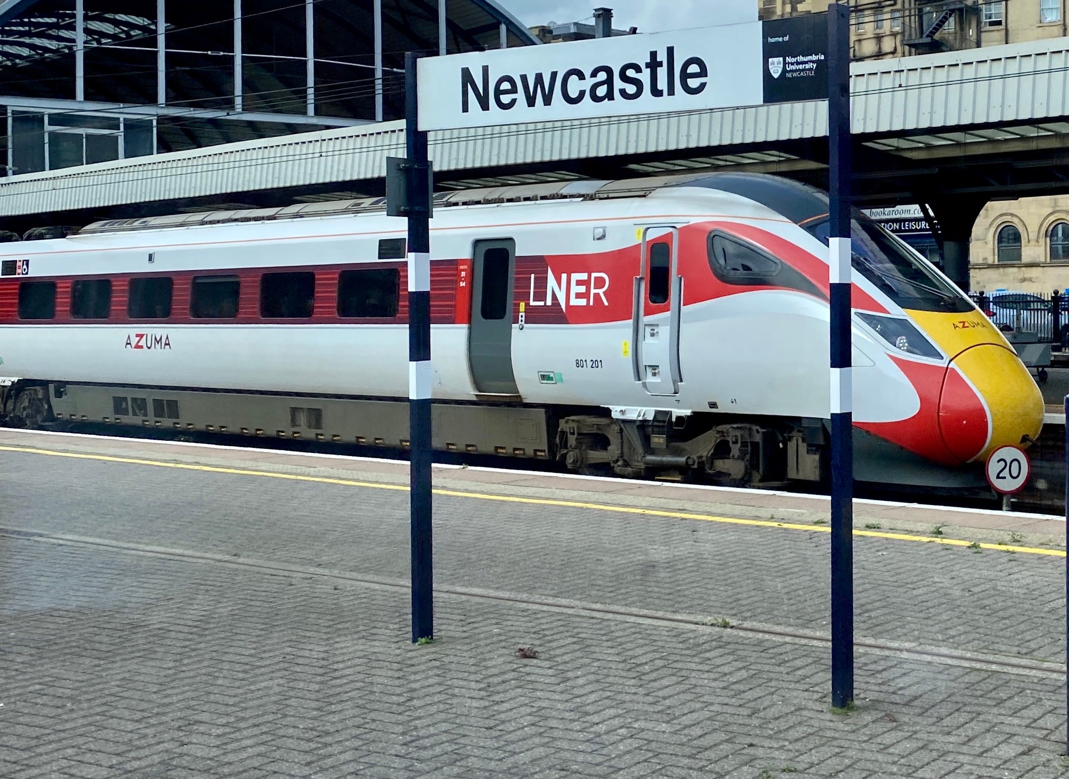 Racing certainty: an LNER Azuma train at Newcastle station, heading for Edinburgh