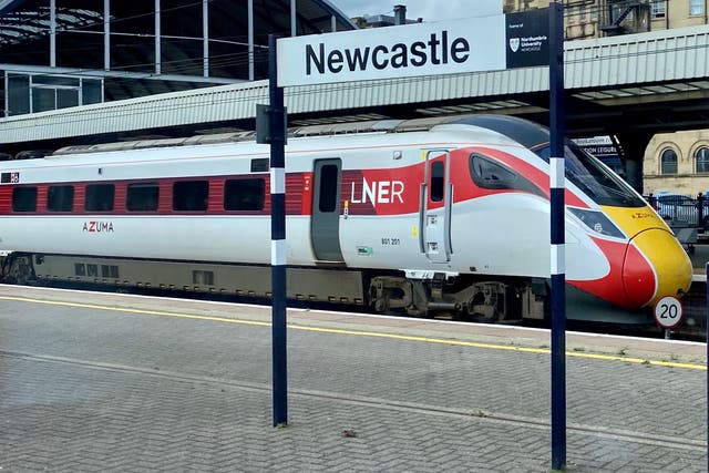 <p>Racing certainty: an LNER Azuma train at Newcastle station, heading for Edinburgh</p>