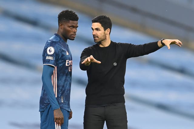 Mikel Arteta wants to see Thomas Partey become a “boss” for Arsenal. (Michael Regan/PA)