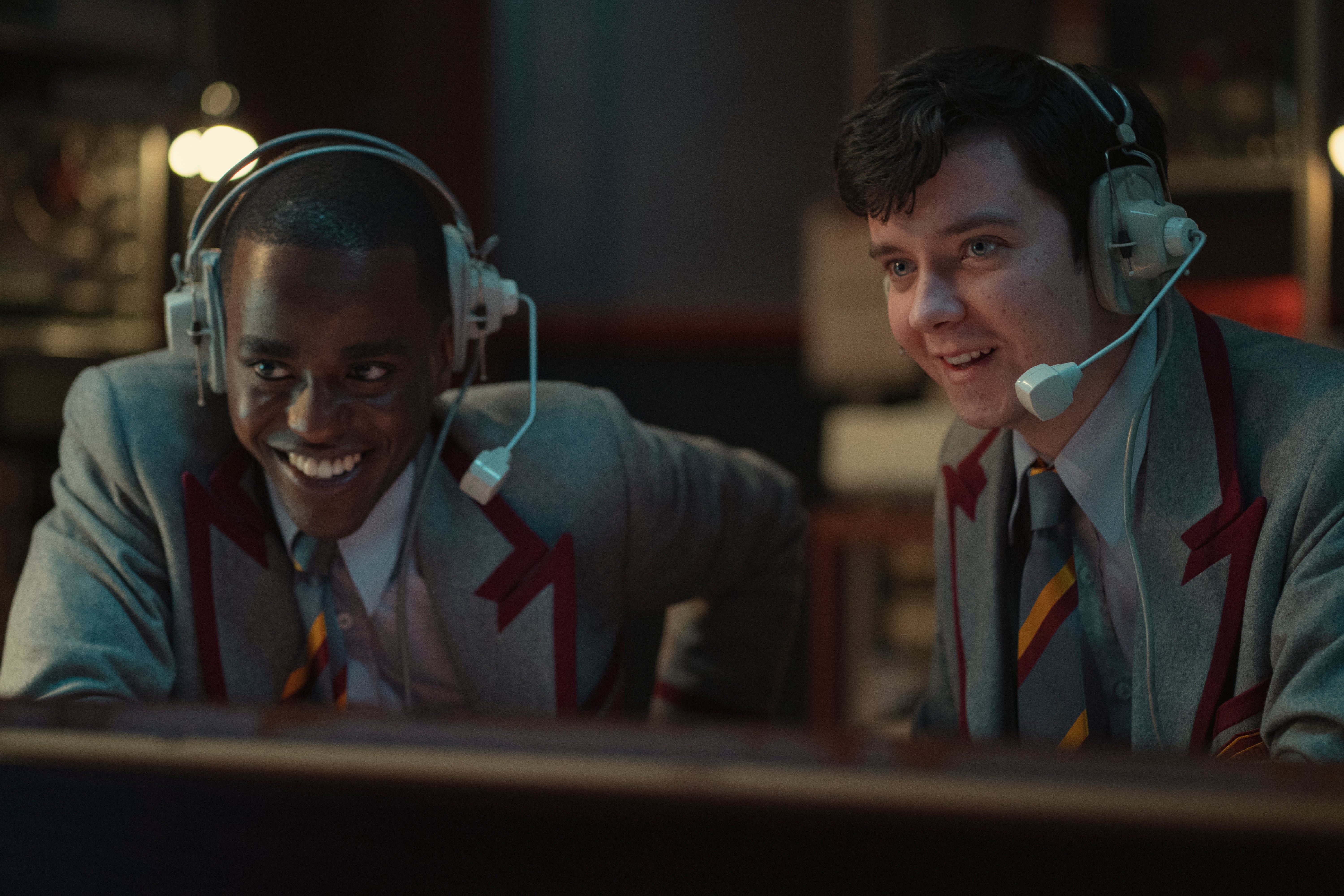 Eric (Ncuti Gatwa) and Otis (Asa Butterfield) in Sex Education