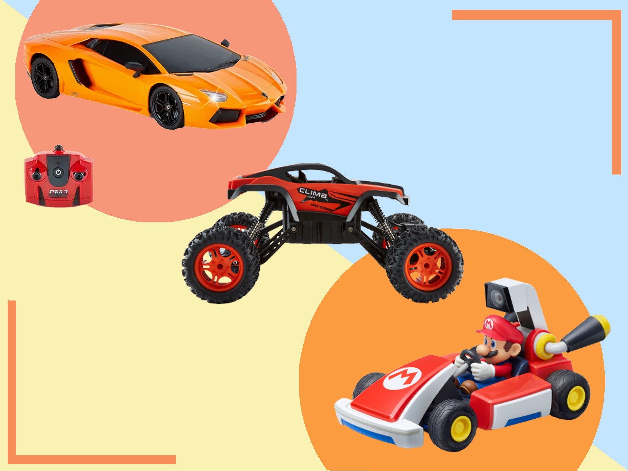 My First Cartoon RC Race Car Remote Control Car for Toddlers Boys and Girls Power Gearz Jr Baby Orange Racing Car 