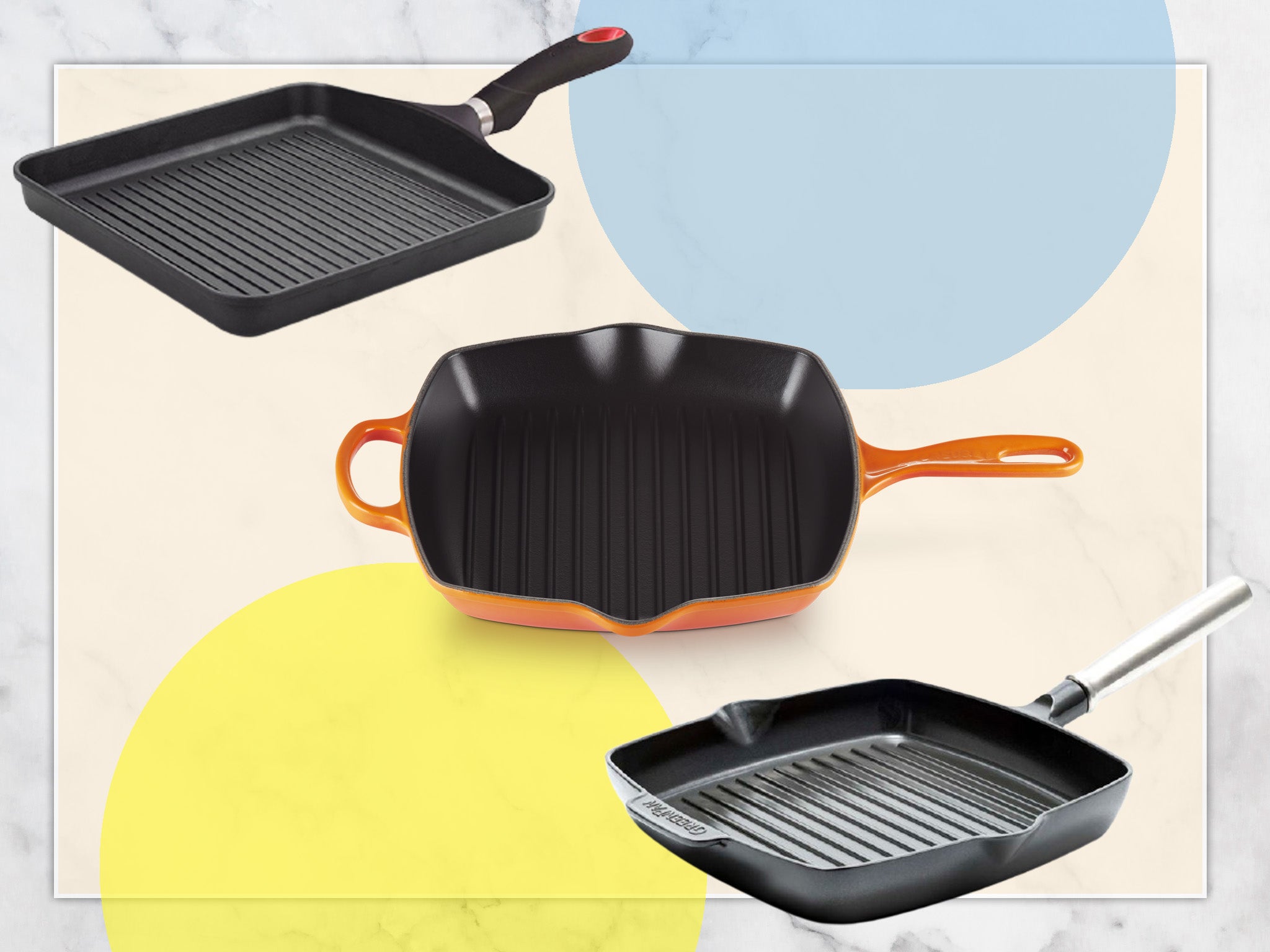 6" Non-Stick Griddle Pizza Pan Induction Grill Frying Enamel Skillet Cast Iron 