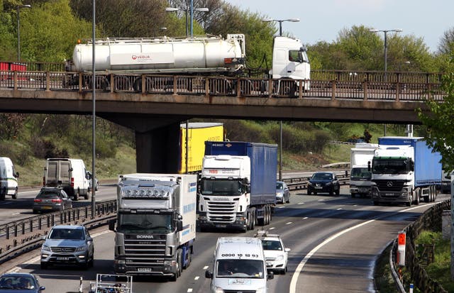 The DfT said up to 50,000 more HGV driving tests would be made available (PA)