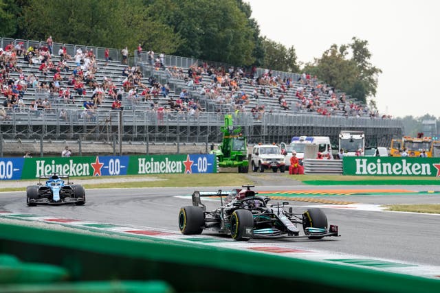 Lewis Hamilton starts second for Saturday’s sprint race (Luca Bruno/AP)