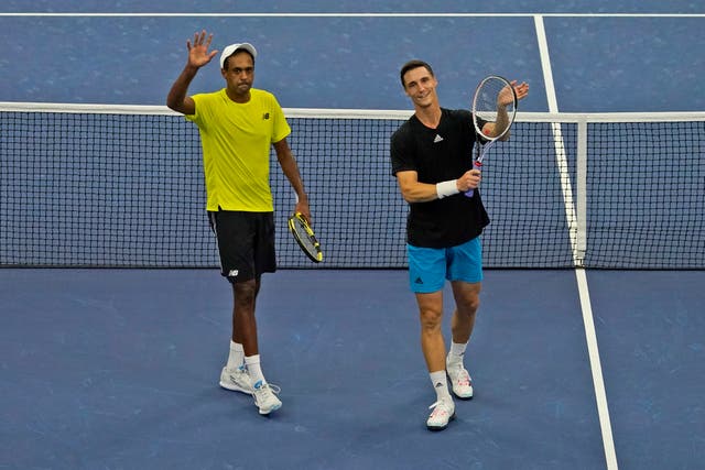 Joe Salisbury (right) and Rajeev Ram have been crowned US Open men’s doubles champions (Seth Wenig/AP)