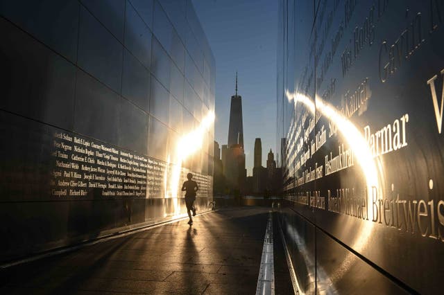 <p>The Empty Sky 9/11 Memorial in Liberty State Park  in Jersey City, New Jersey on September 11, 2021</p>