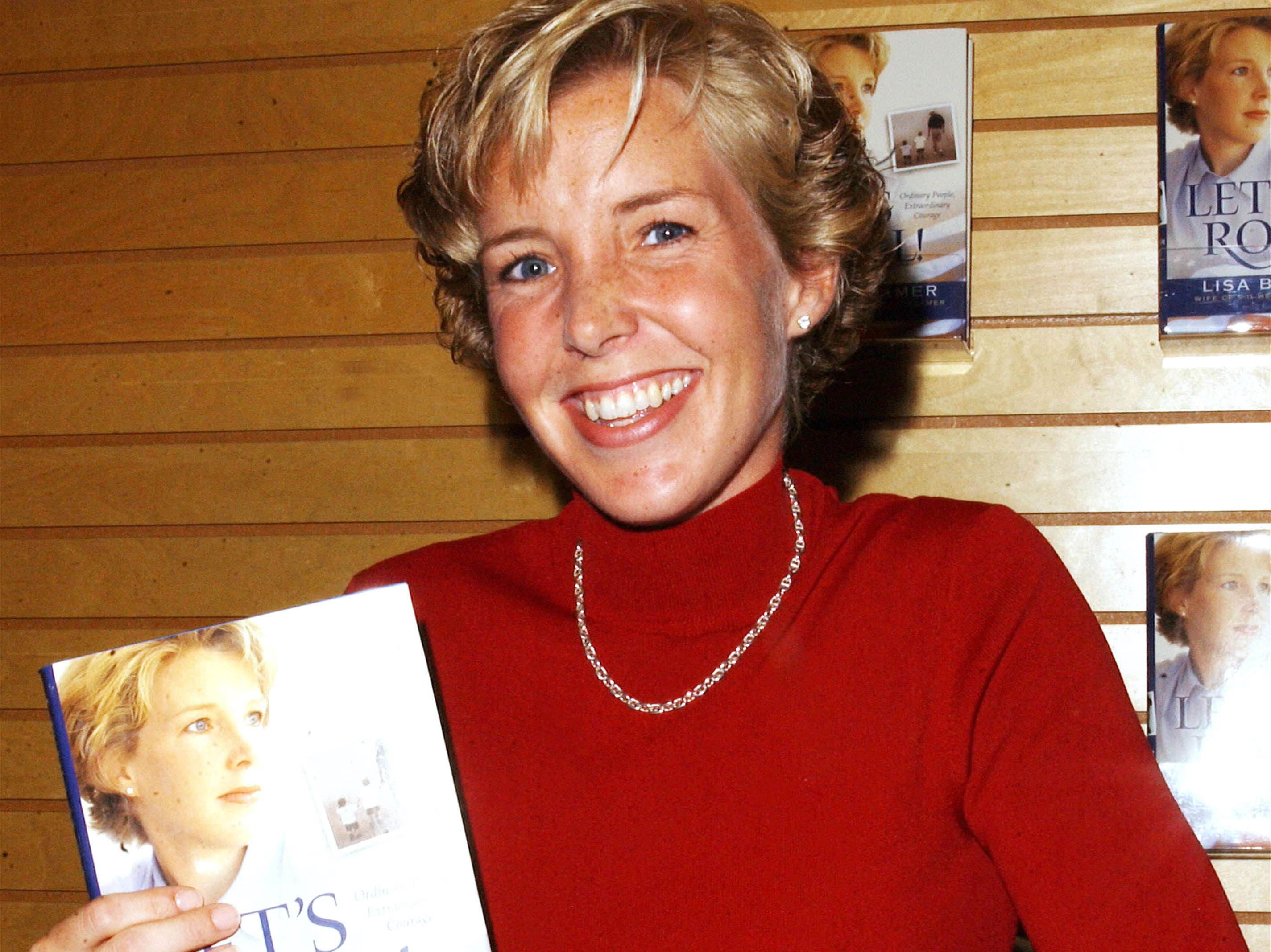 Widow Lisa Beamer poses for a photograph prior to signing copies of her new book "Let's Roll: Finding hope in the midst of crisis" at Barnes & Noble, Westside Pavilion on August 21, 2002