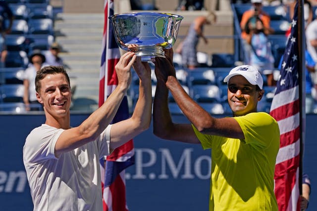 Joe Salisbury added the mixed doubles to his men’s doubles title (Elise Amendola/AP)