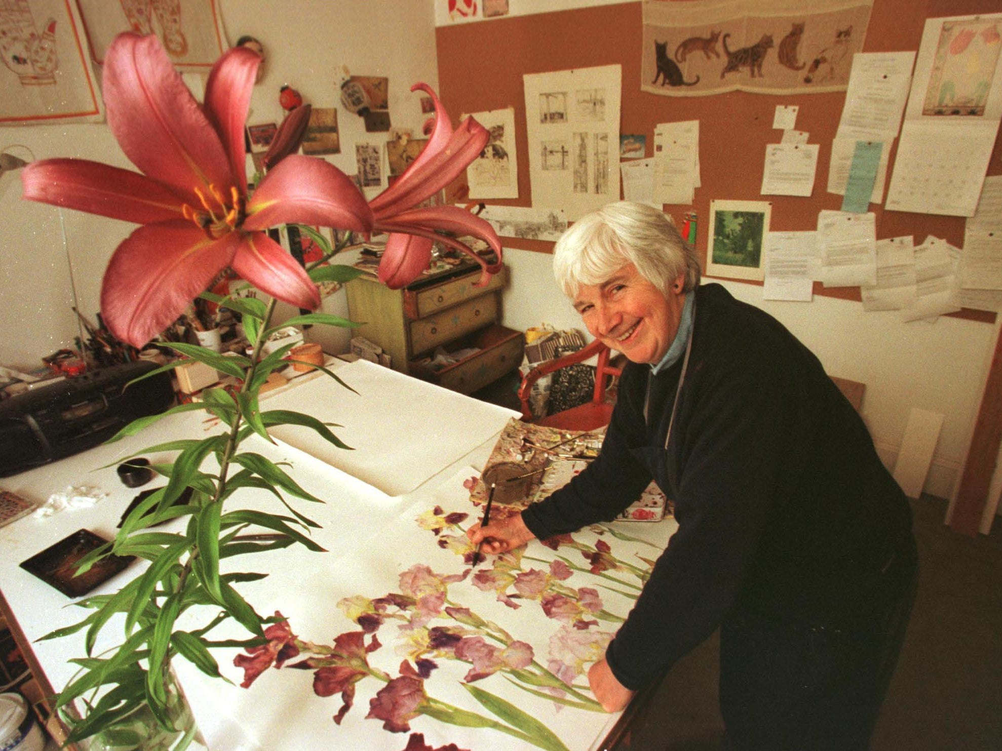 Inside her Edinburgh home in 1999