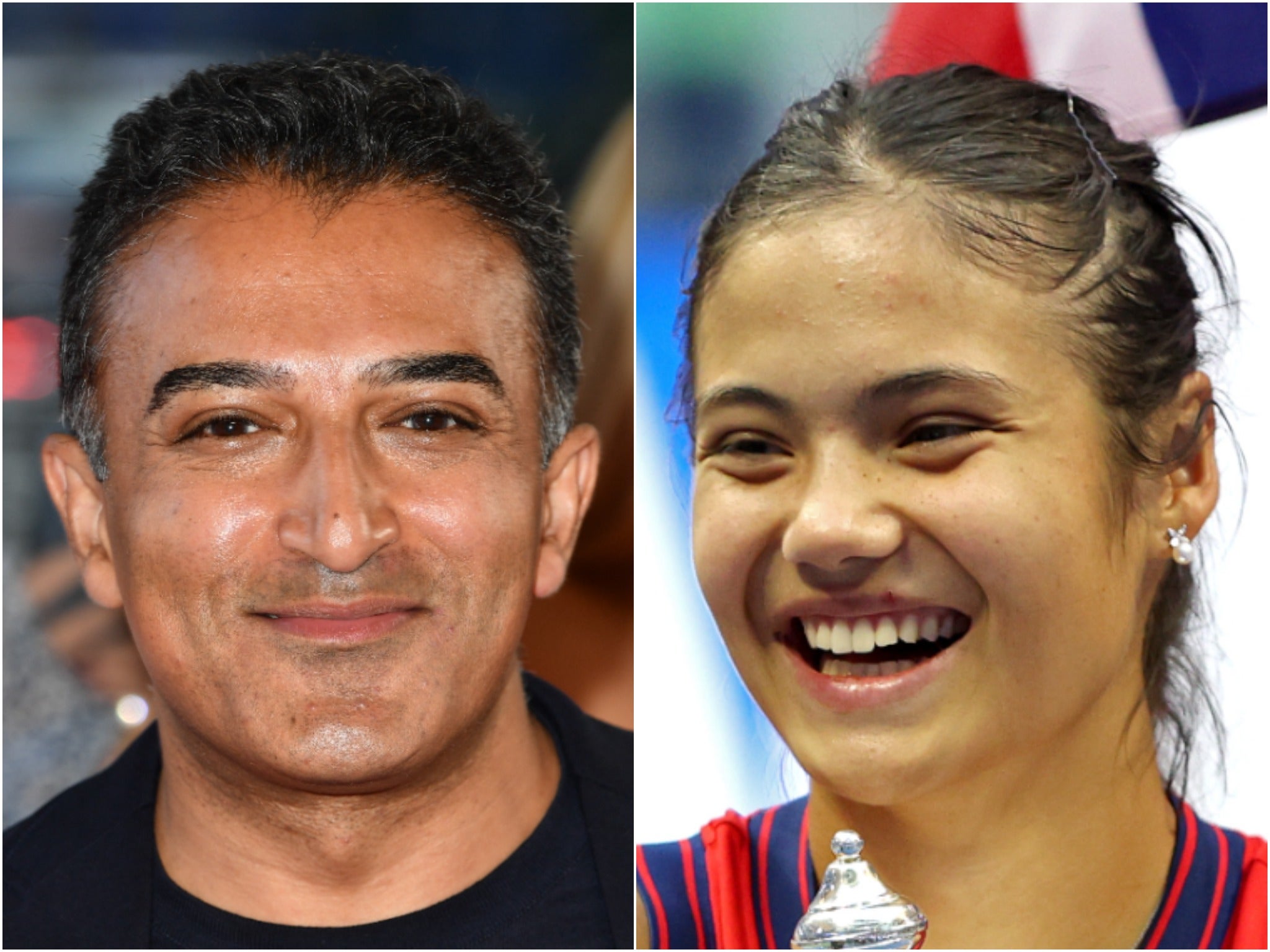 <p>Adil Ray and Emma Raducanu</p>