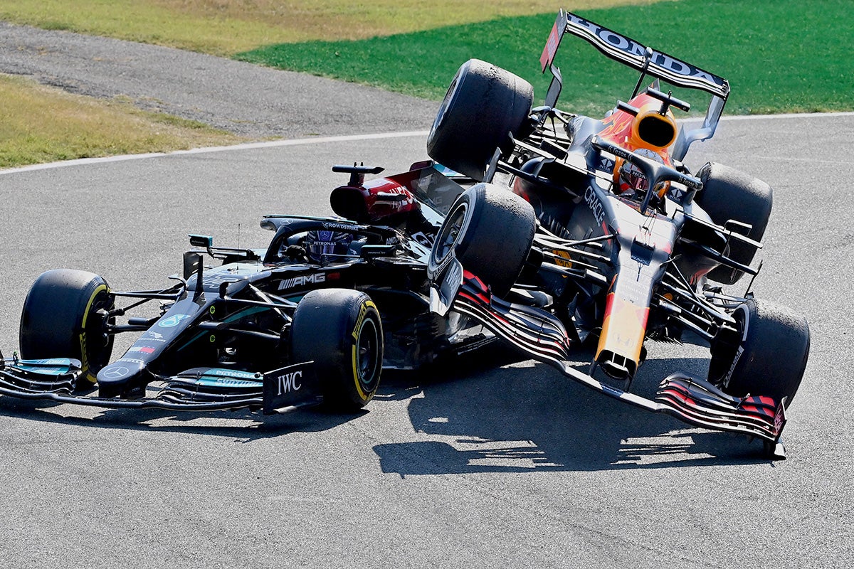 Max Verstappen and Lewis Hamilton crashed again on Sunday