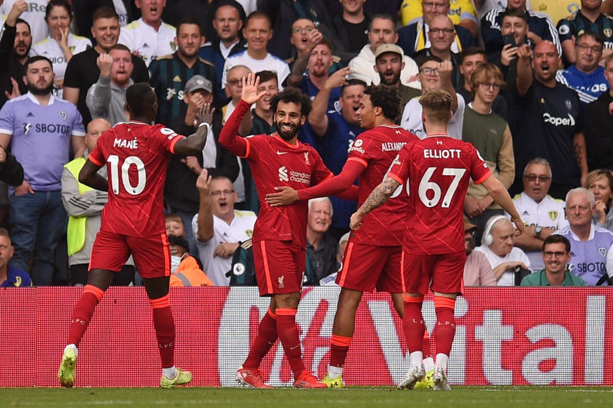 Mohamed Salah helps Liverpool tear apart Leeds before concerns over Harvey  Elliott injury | The Independent
