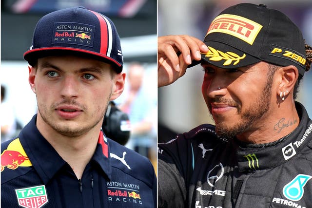 Max Verstappen and Lewis Hamilton (PA)