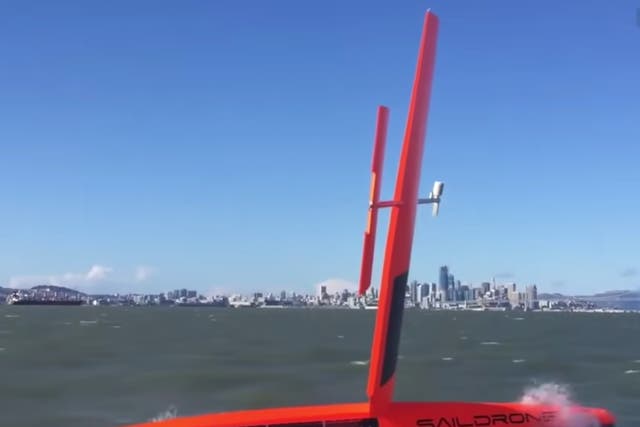 <p>Saildrone is a Silicon Valley startup that has designed unmanned vessels to survey hurricanes in the ocean</p>
