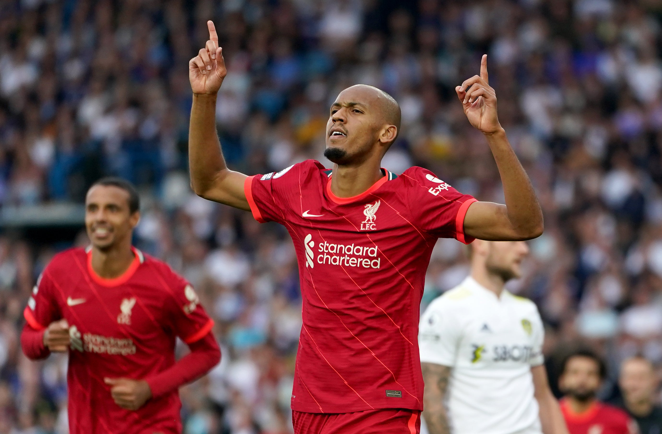 Fabinho played – and scored – for Liverpool against Leeds after an agreement was reached to allow him to play (Mike Egerton/PA)