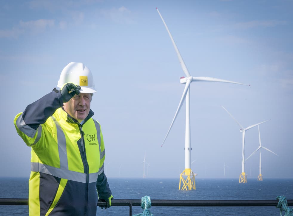Prime Minister Boris Johnson has promised to nearly quadruple offshore wind by 2030 (Jane Barlow/PA)